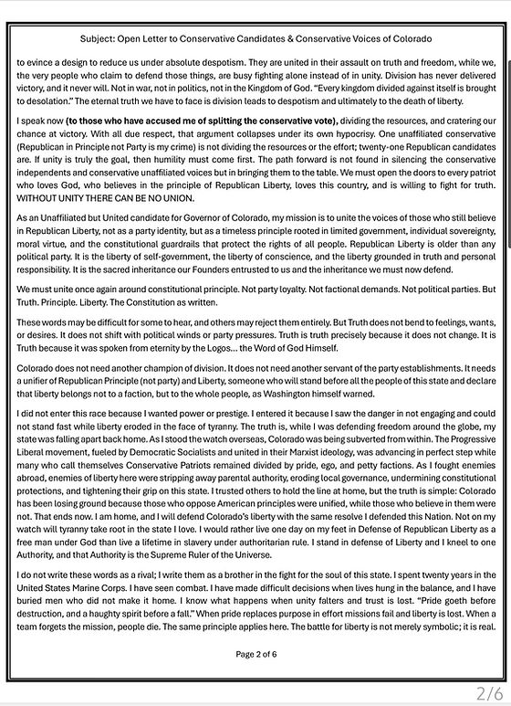 Open letter page 2 of 6