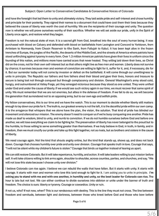 Open letter page 5 of 6